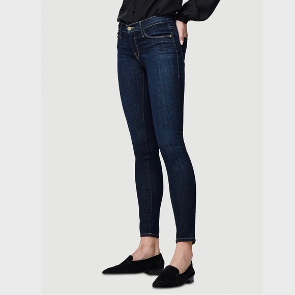 FRAME Denim LE SKINNY DE JEANNE Mid Rise Queens Way 25 Dark Wash Blue Jeans - Picture 1 of 9
